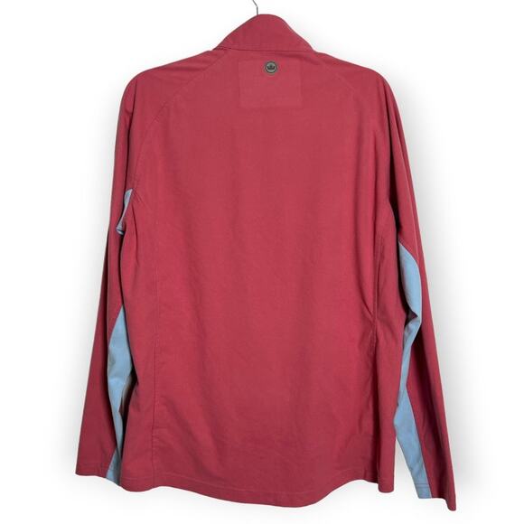 Peter MIllar Surge Soft Shield 1/2 Zip Pullover SIZE M Salmon Pink MRC Fleece - Picture 2 of 11